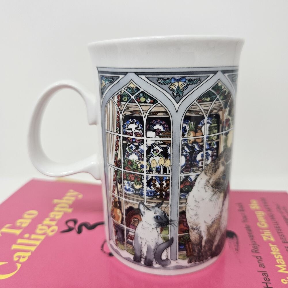 Natural Wonders Christmas Cat Mug Sue Scullard Stoneware Scotland C15